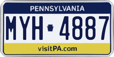 PA license plate MYH4887