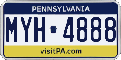 PA license plate MYH4888