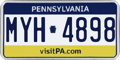 PA license plate MYH4898