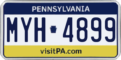 PA license plate MYH4899