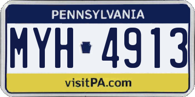 PA license plate MYH4913