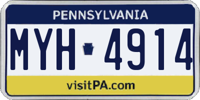 PA license plate MYH4914