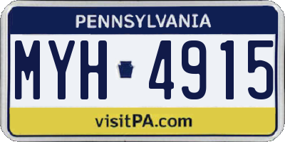 PA license plate MYH4915