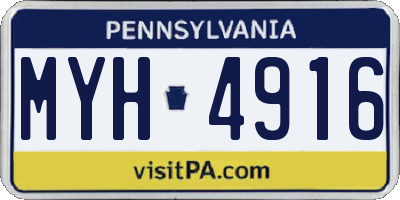 PA license plate MYH4916