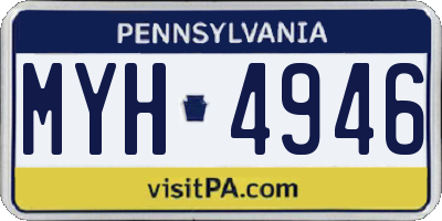 PA license plate MYH4946