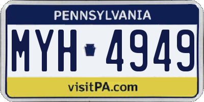 PA license plate MYH4949