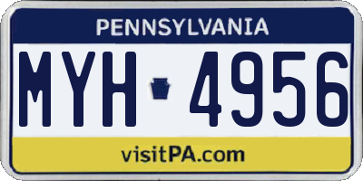 PA license plate MYH4956