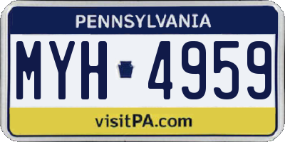 PA license plate MYH4959