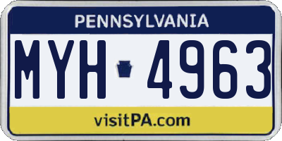 PA license plate MYH4963
