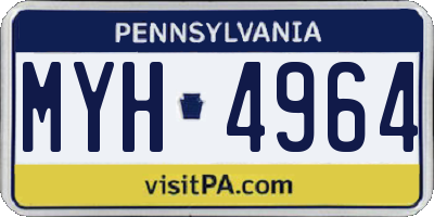 PA license plate MYH4964