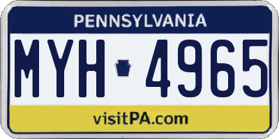 PA license plate MYH4965