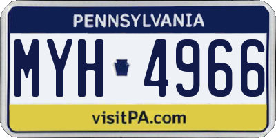PA license plate MYH4966