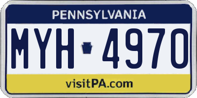 PA license plate MYH4970