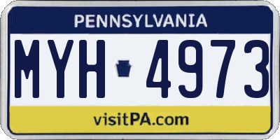 PA license plate MYH4973