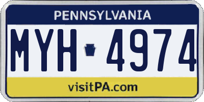 PA license plate MYH4974