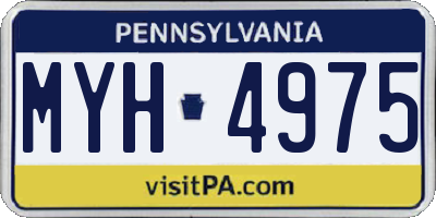 PA license plate MYH4975