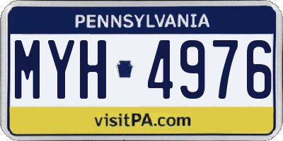 PA license plate MYH4976