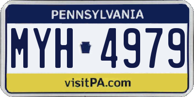 PA license plate MYH4979