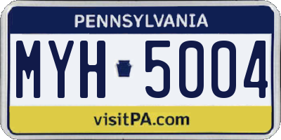 PA license plate MYH5004