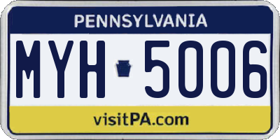PA license plate MYH5006