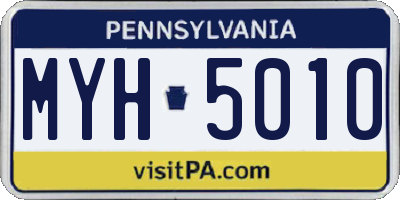 PA license plate MYH5010