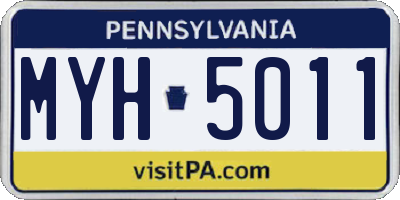 PA license plate MYH5011