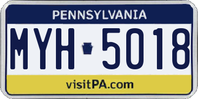 PA license plate MYH5018