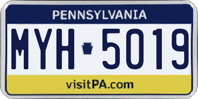 PA license plate MYH5019