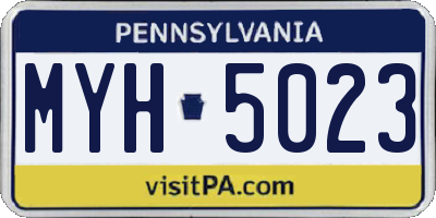 PA license plate MYH5023