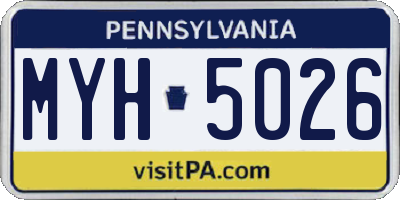 PA license plate MYH5026