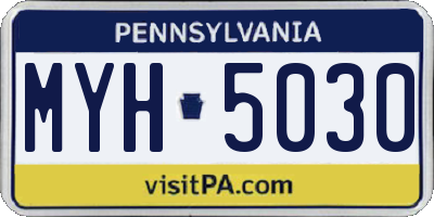 PA license plate MYH5030