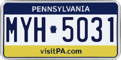 PA license plate MYH5031