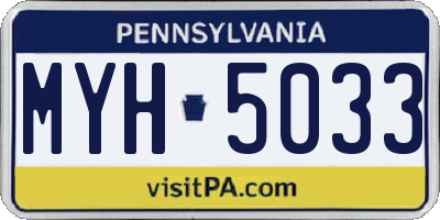 PA license plate MYH5033