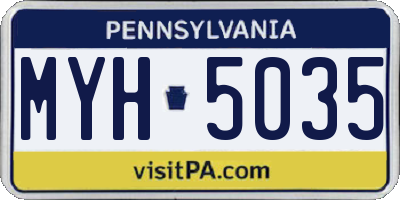 PA license plate MYH5035