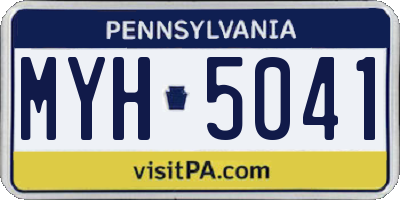 PA license plate MYH5041