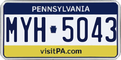 PA license plate MYH5043