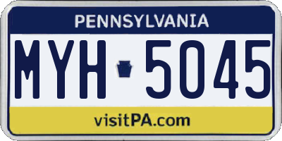 PA license plate MYH5045