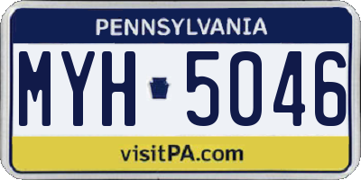 PA license plate MYH5046