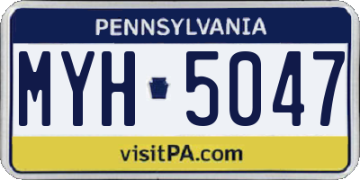 PA license plate MYH5047