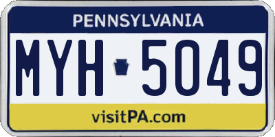PA license plate MYH5049