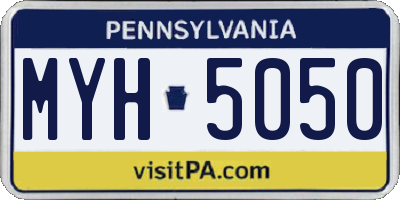 PA license plate MYH5050