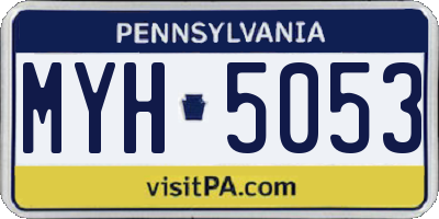 PA license plate MYH5053