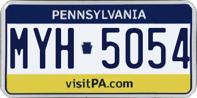 PA license plate MYH5054