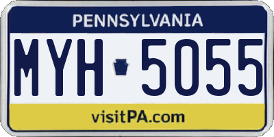 PA license plate MYH5055