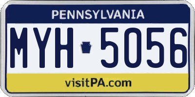 PA license plate MYH5056