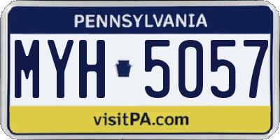 PA license plate MYH5057