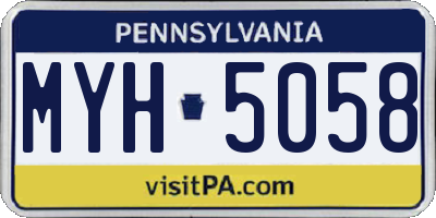 PA license plate MYH5058