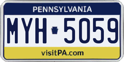 PA license plate MYH5059