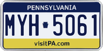 PA license plate MYH5061