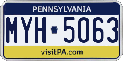 PA license plate MYH5063